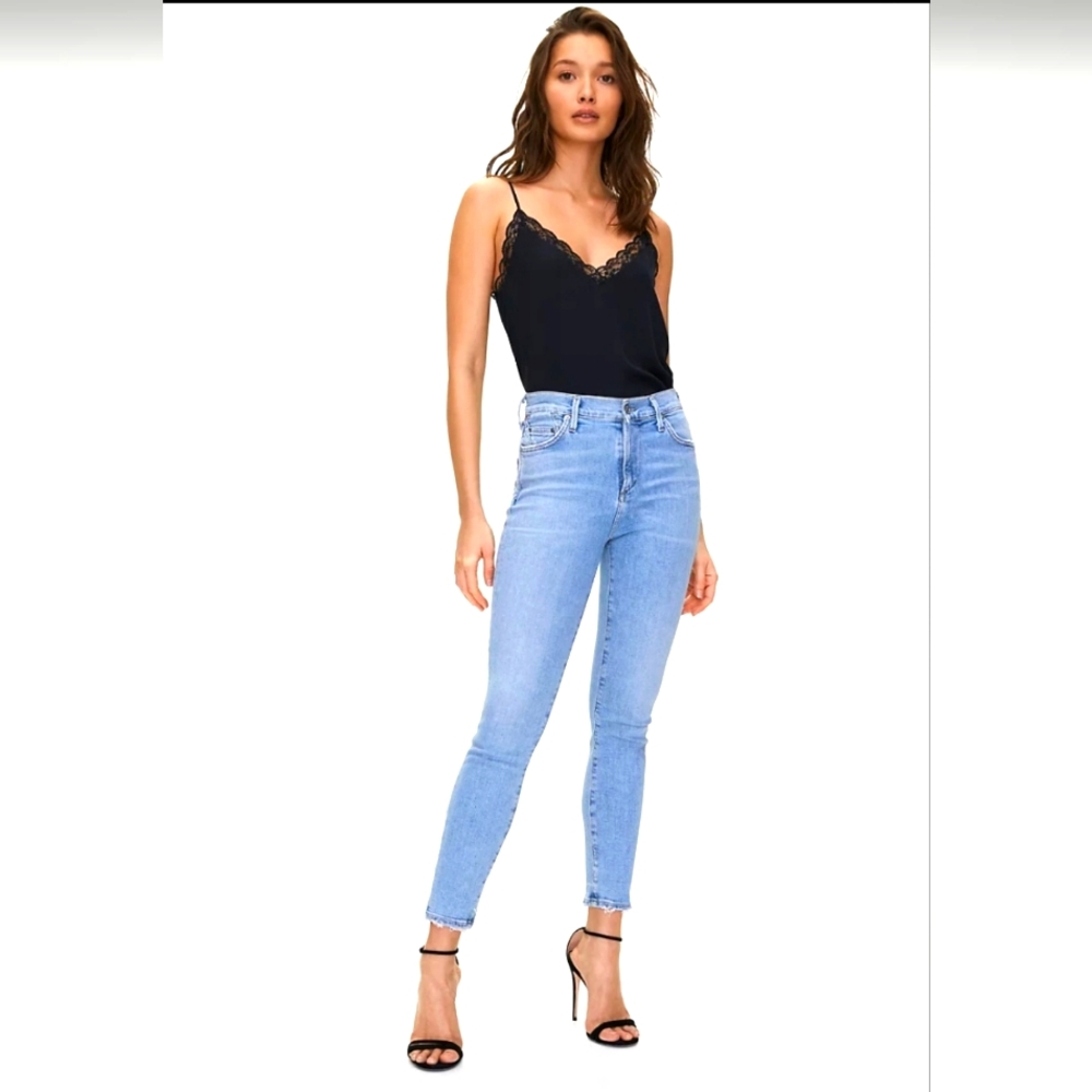 Citizens  of Humanity Rocket Crop Mid Rise Sculpt Skinny Jeans Light Wash 24